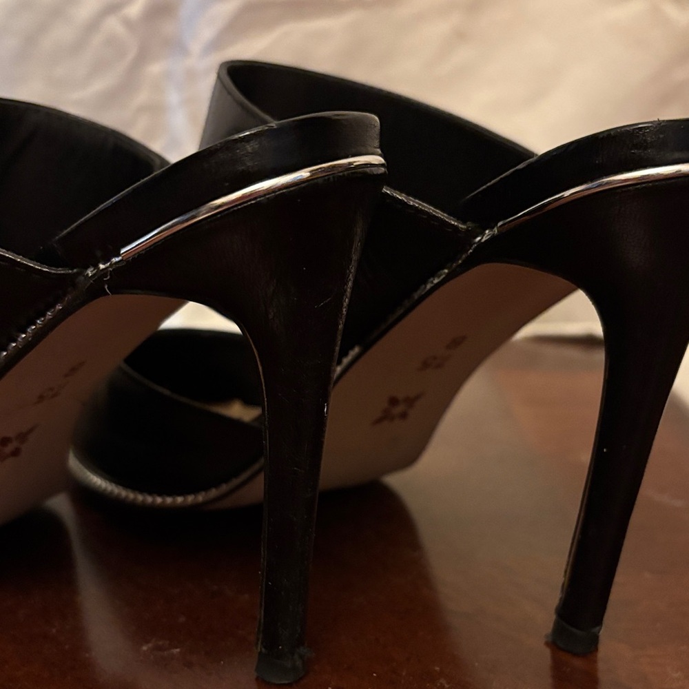 BCBGeneration Black Heels with Silver Metallic Detail - Picture 4 of 9